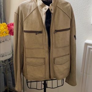 Men’s cream jacket in leather